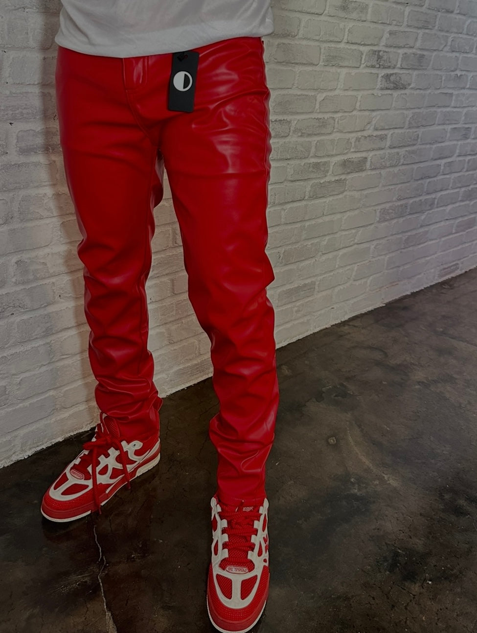 RED LEATHER PANTS